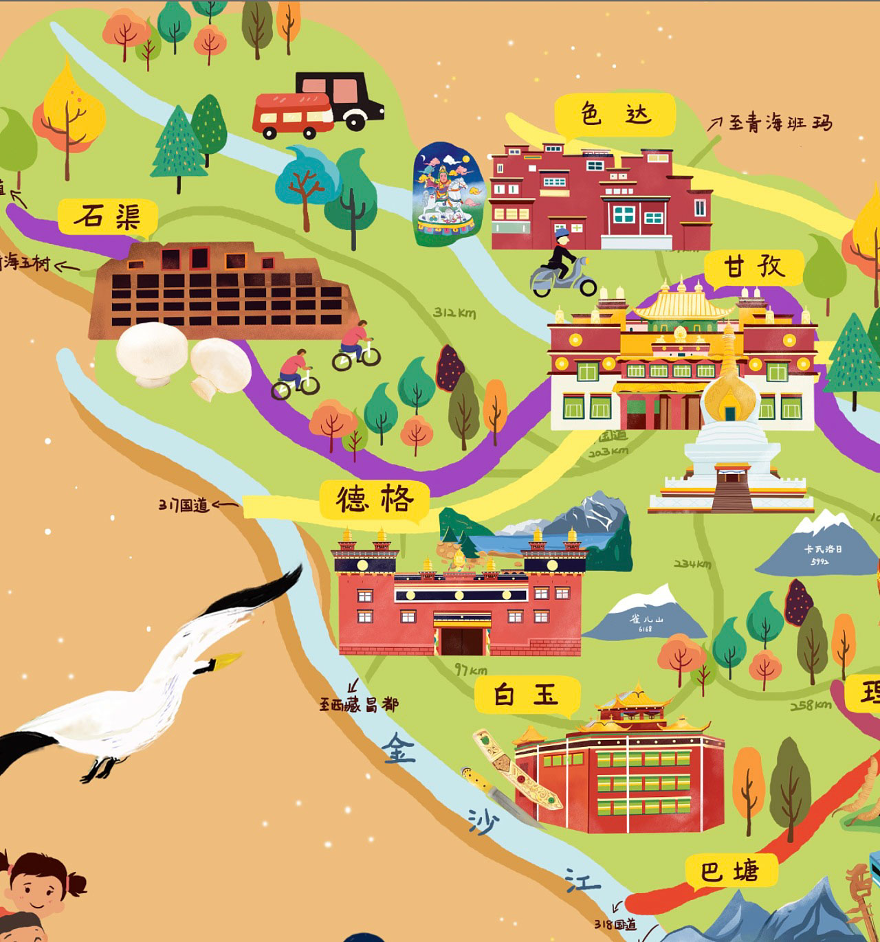 彭场镇手绘地图景区的文化宝库